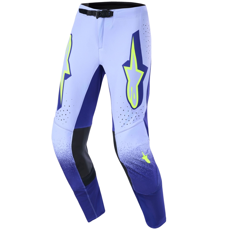Pantaloni motocross Alpinestars Supertech Scenz violet-galben fluo