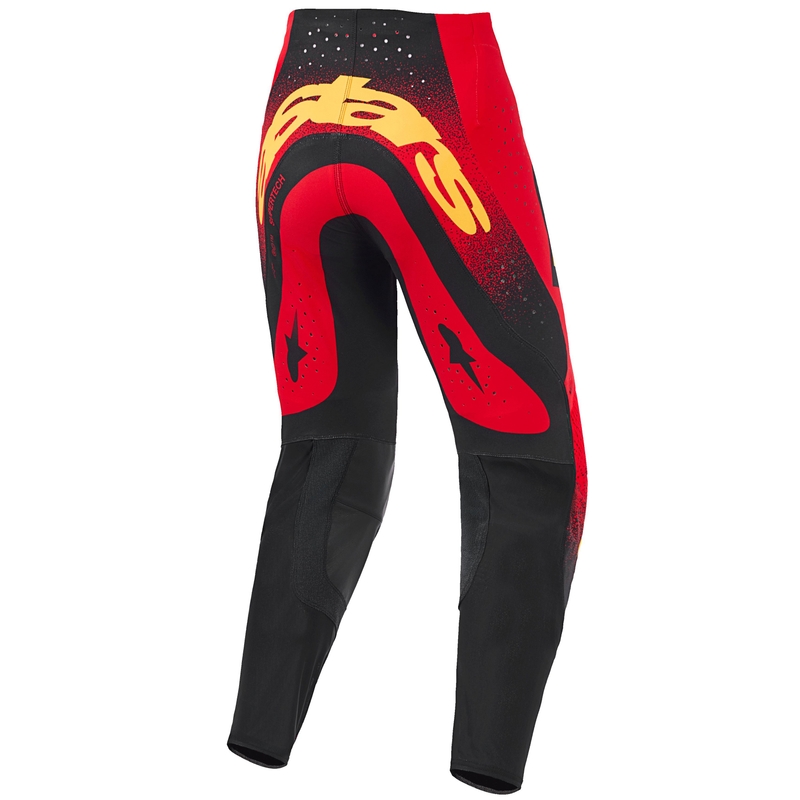 Pantaloni motocross Alpinestars Supertech Scenz roșu-negru-galben