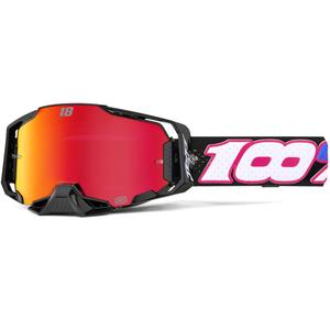 Ochelari motocross 100% Armega Hiper Jett Special cu plexiglas roșu