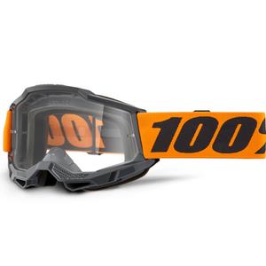 Ochelari motocross 100% Accuri 2 portocalii cu plexiglas transparent