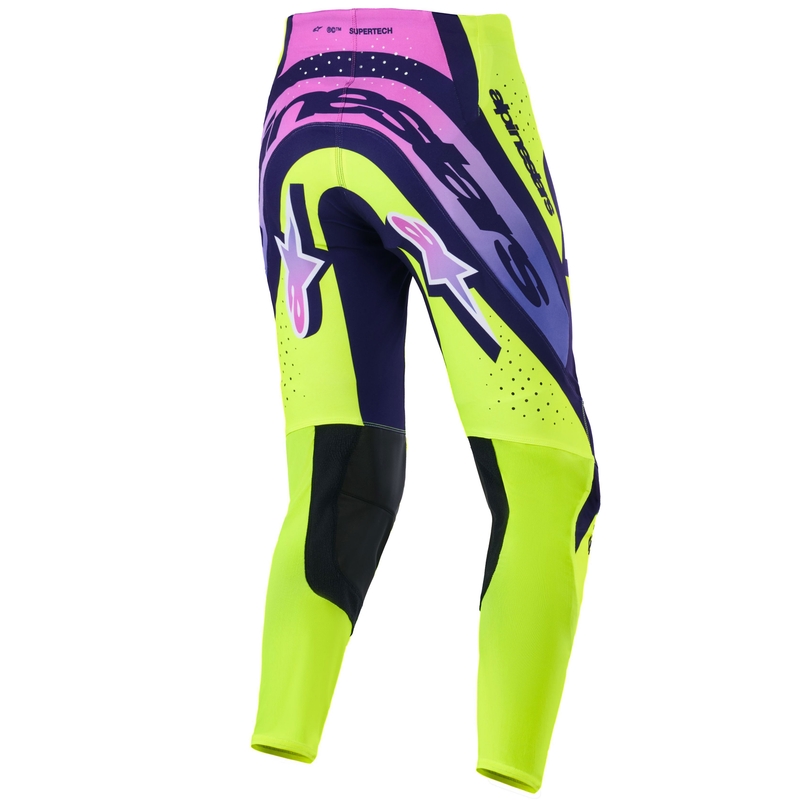 Pantaloni motocross Alpinestars Supertech Vista galben fluo-violet-negru