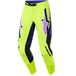 Pantaloni motocross Alpinestars Supertech Vista galben fluo-violet-negru