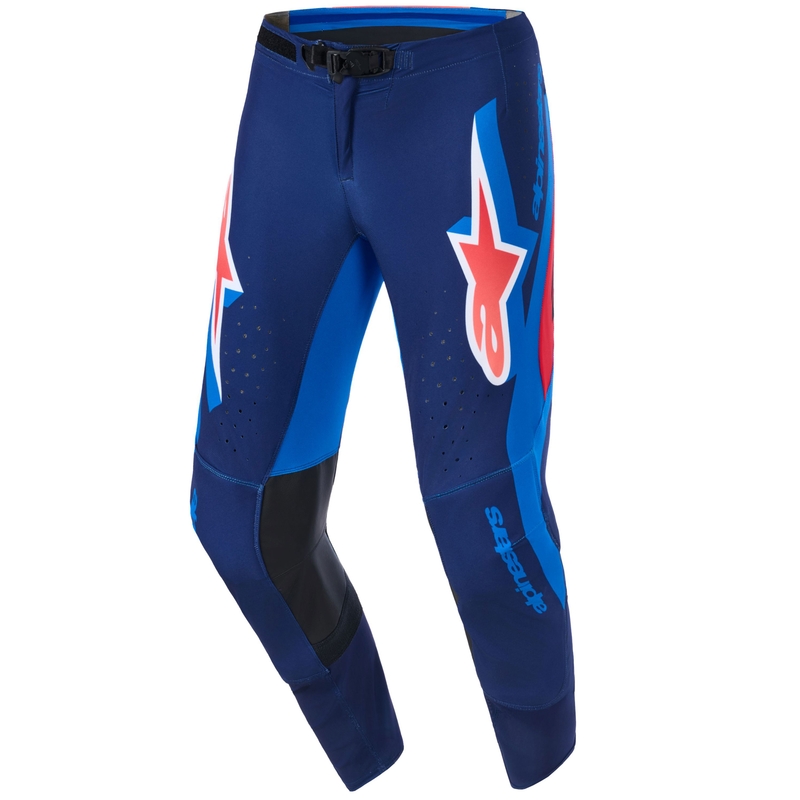 Pantaloni motocross Alpinestars Supertech Vista albastru închis-coral-cobalt