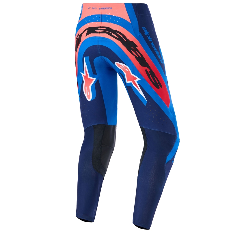 Pantaloni motocross Alpinestars Supertech Vista albastru închis-coral-cobalt
