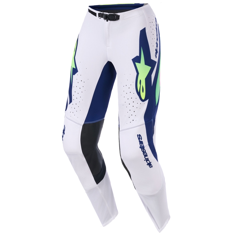 Pantaloni motocross Alpinestars Supertech Vista gri deschis-galben fluo-verde-albastru-roz