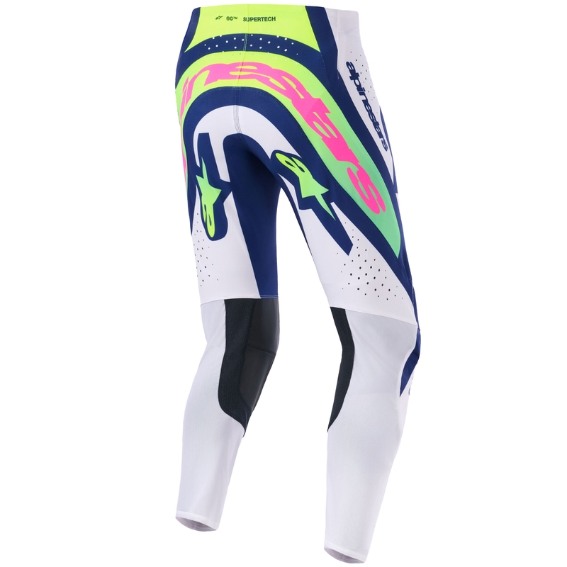 Pantaloni motocross Alpinestars Supertech Vista gri deschis-galben fluo-verde-albastru-roz