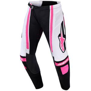 Pantaloni motocross Alpinestars Stella Techstar Nomur pentru femei negru-alb-roz