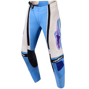 Pantaloni motocross Alpinestars Stella Techstar Nomur pentru femei, albastru deschis-alb, alb-negru-roz