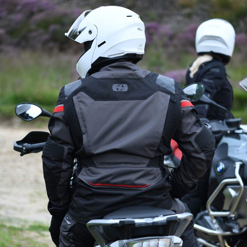 Jachetă motociclistă Oxford Montreal 4.0 Dry2Dry™ Negru-Gri-Roșu