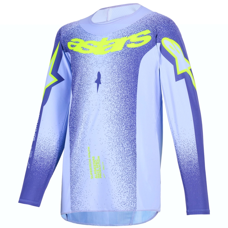 Tricou Motocross Alpinestars Supertech Scenz Copii Violet-Galben Fluo