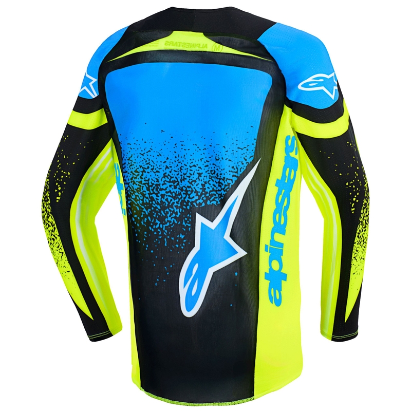 Tricou Motocross Alpinestars Techstar Nomur Copii Albastru Închis-Galben Fluo-Albastru