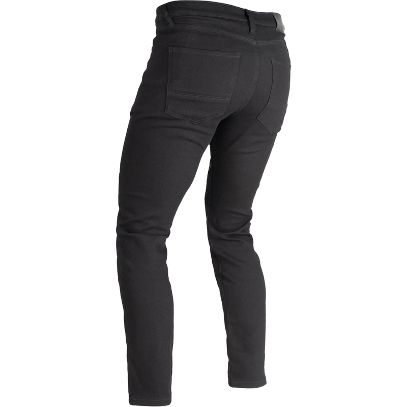 Blugi motociclisți crop OXFORD ORIGINAL APPROVED SUPER STRETCH JEANS AA SLIM FIT, negri