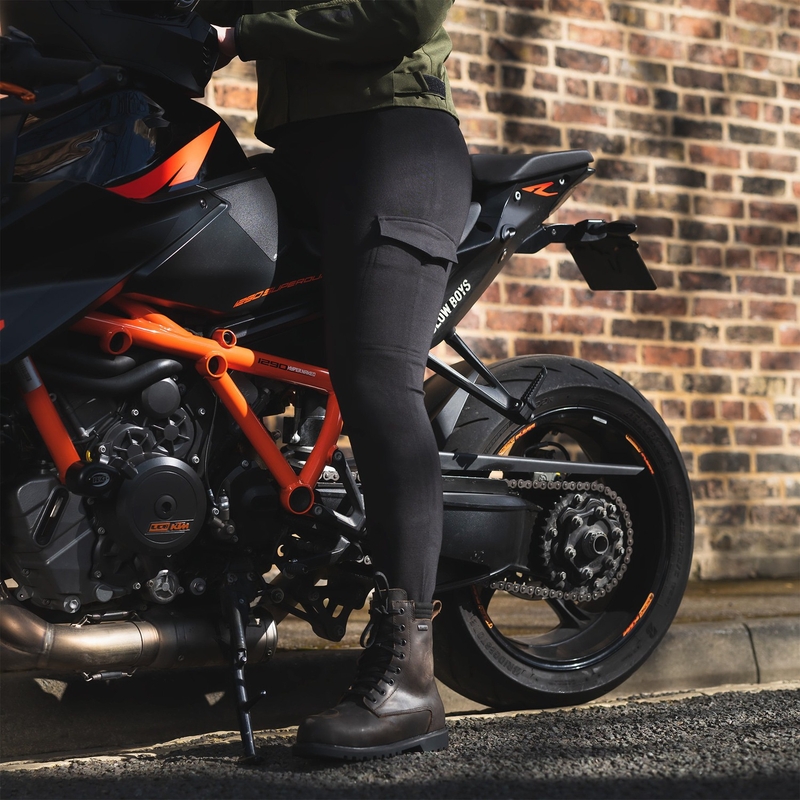 Colanți de motocicletă pentru femei cu căptușeală din aramidă Oxford Super Cargo negri