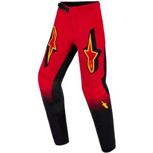 Pantaloni motocross copii Alpinestars Supertech Scenz roșu-negru-galben