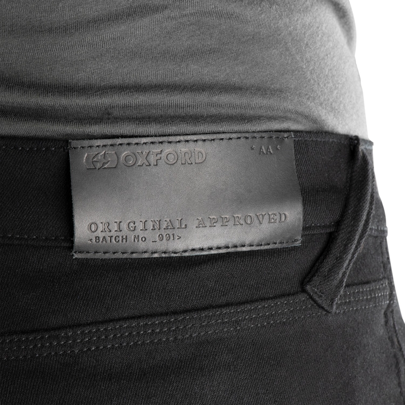 Blugi motociclisți pentru femei OXFORD ORIGINAL APPROVED SUPER STRETCH JEANS AA SLIM FIT negri
