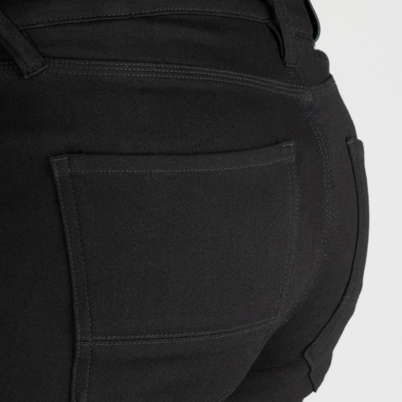 Blugi motociclisți pentru femei OXFORD ORIGINAL APPROVED SUPER STRETCH JEANS AA SLIM FIT negri