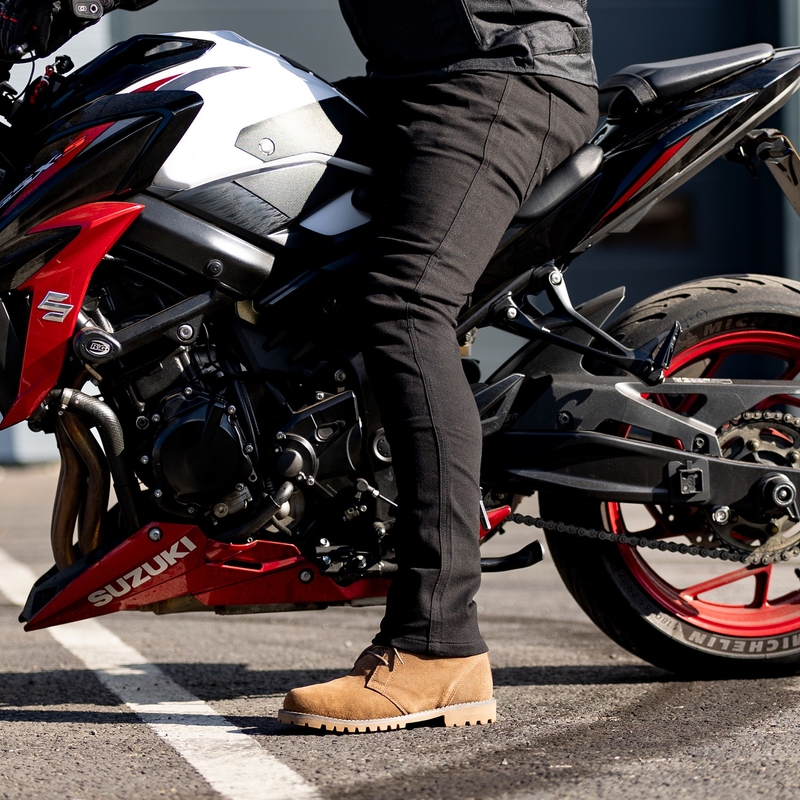 Blugi motociclisți pentru femei OXFORD ORIGINAL APPROVED SUPER STRETCH JEANS AA SLIM FIT negri