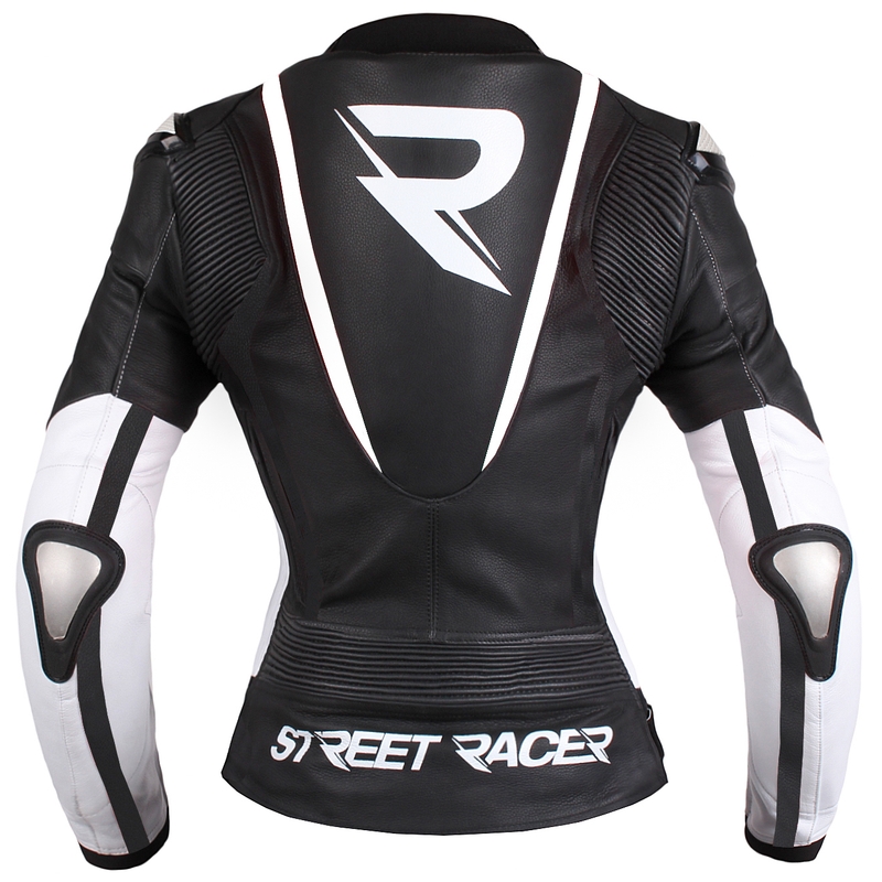 Geacă moto pentru femei Street Racer Electra negru-alb lichidare