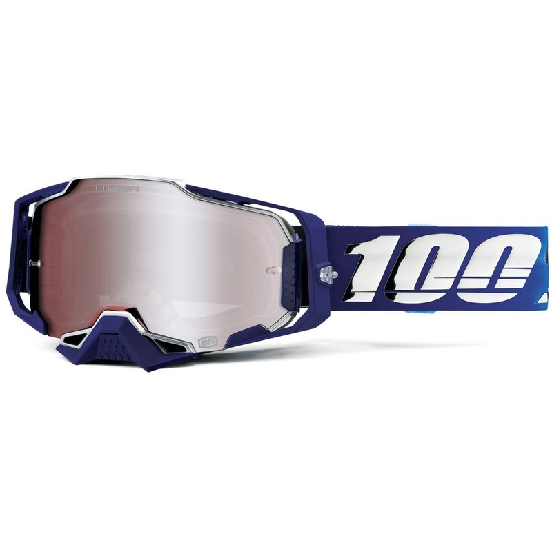 Ochelari motocross 100% ARMEGA Hiper Novel cu plexiglas argintiu