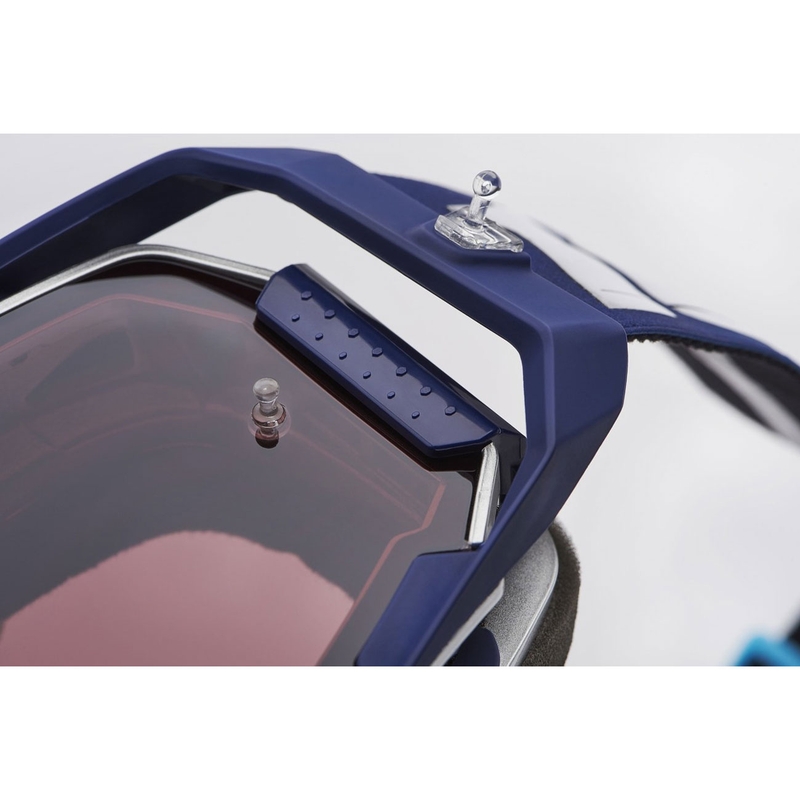 Ochelari motocross 100% ARMEGA Hiper Novel cu plexiglas argintiu