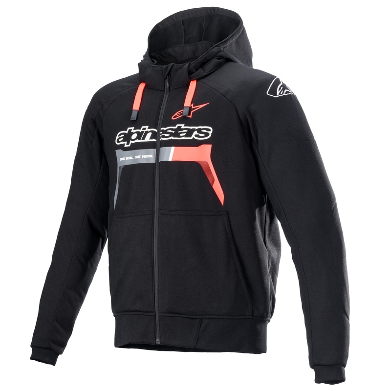 Hanorac Alpinestars Chrome Ignition negru-roșu fluo-gri-alb