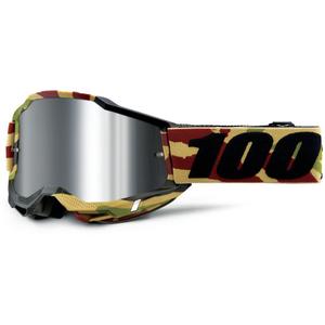 Ochelari de motocross 100% Accuri Mission cu plexiglas argintiu