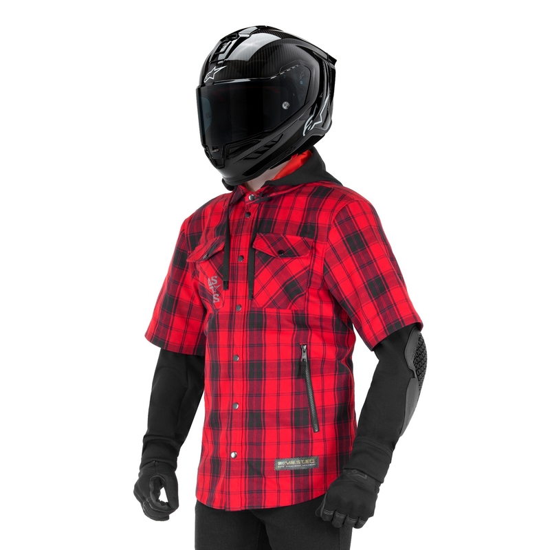 Tricou motocicletă Alpinestars MO.ST.EQ Tartan roșu-negru