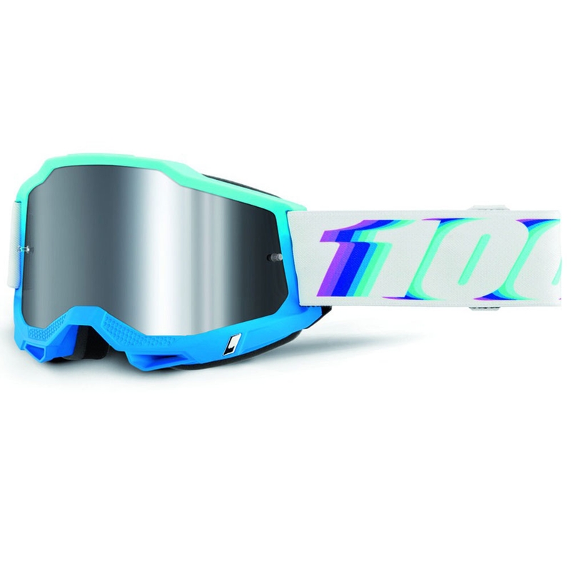 Ochelari de motocross 100% Accuri Stamino cu plexiglas oglindit argintiu