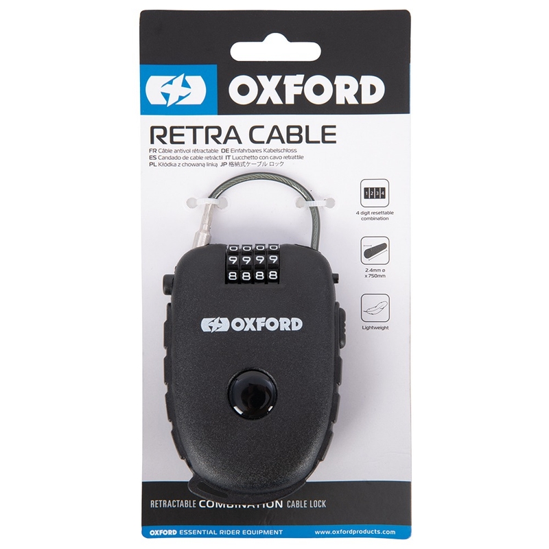 Lacăt retractabil Oxford cu combinație neagră