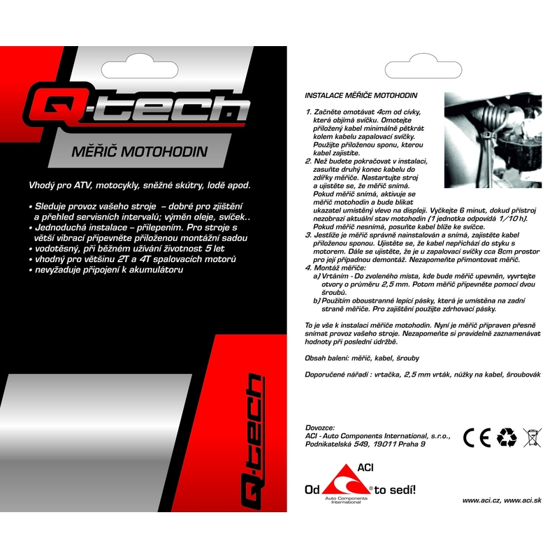 Contor de ore Q-TECH negru