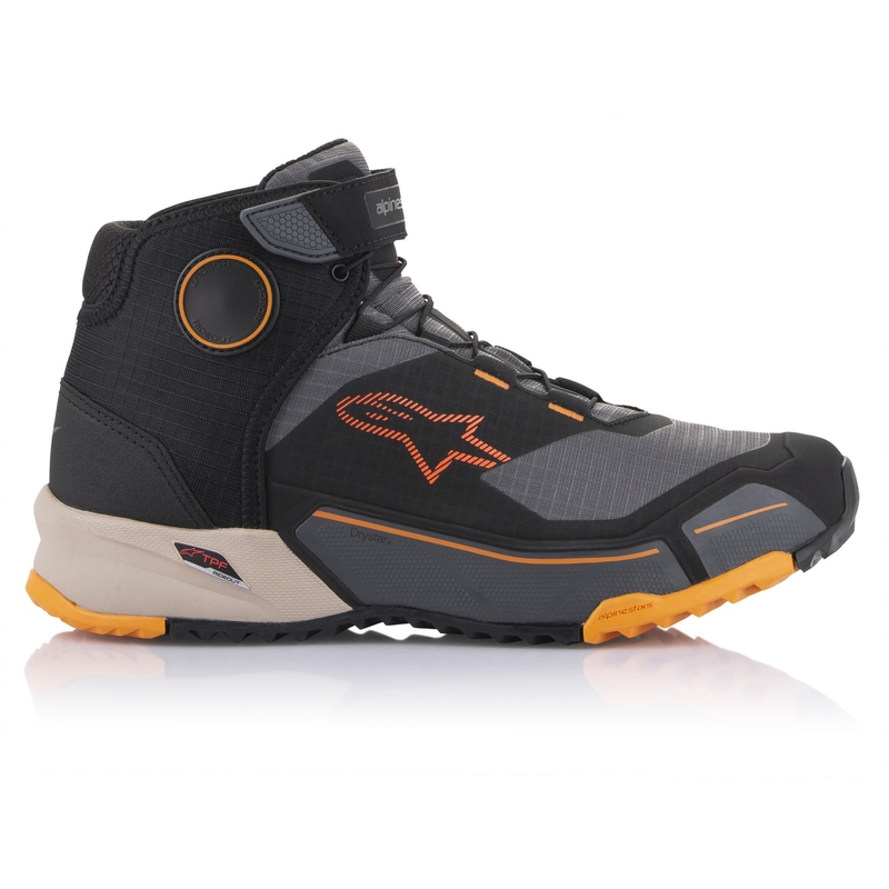 Ghete moto Alpinestars CR-X Drystar negru-maro-portocaliu