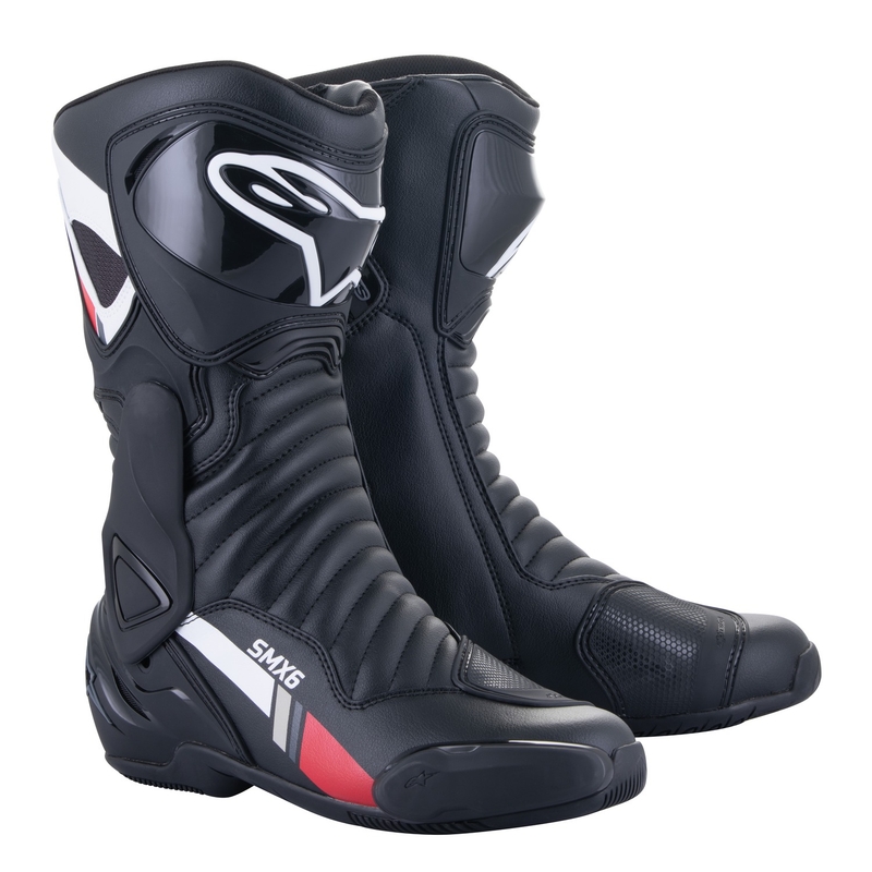 Ghete moto Alpinestars S-MX 6 negru-alb-gri-roșu