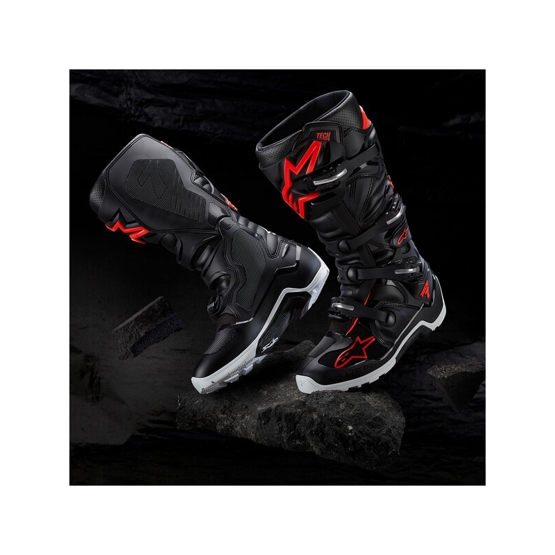 Ghete moto Ghete moto Alpinestars Tech 7 Enduro negru-roșu fluo-albTech 7 Enduro negru-roșu fluo-alb