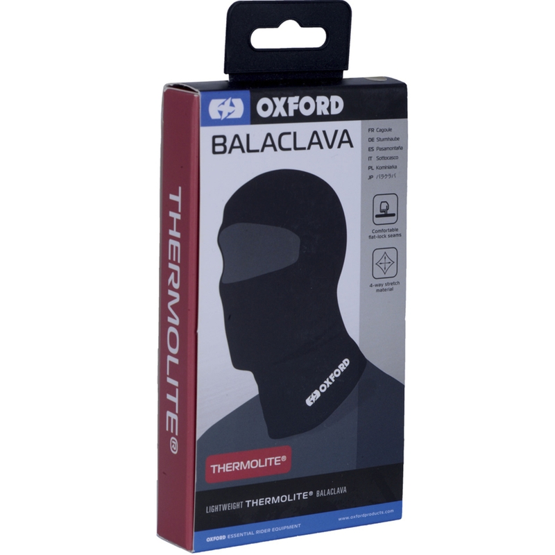 Glugă pentru motocicletă Oxford Balaclava Thermolite® neagră
