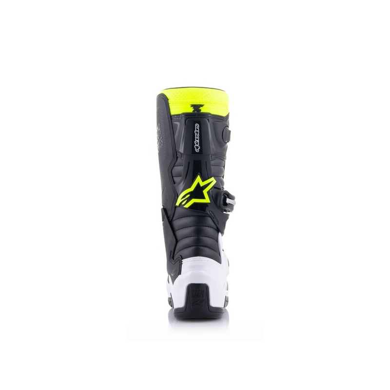 Ghete motociclete copii Alpinestars Tech 7 S negru-alb-galben fluo-albastru