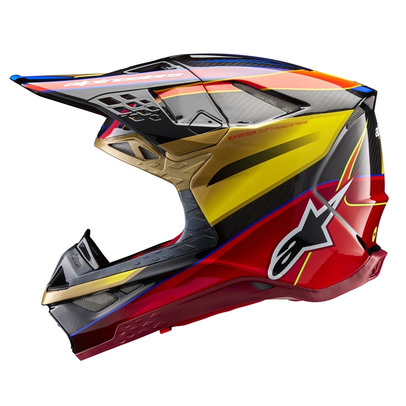 Cască motocross Alpinestars Supertech S-M10 Era auriu-roșu