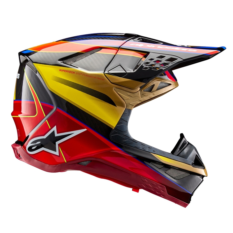 Cască motocross Alpinestars Supertech S-M10 Era auriu-roșu