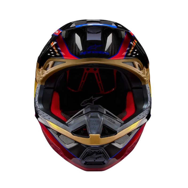 Cască motocross Alpinestars Supertech S-M10 Era auriu-roșu