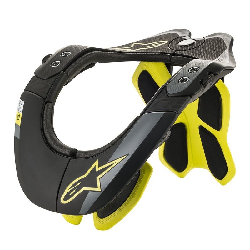 Protecție gât Alpinestars BNS Tech-2 negru-galben fluo