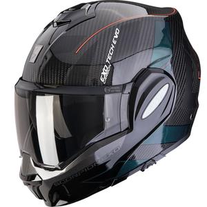 Cască de motocicletă Scorpion EXO-TECH EVO Carbon CAD, flip-up, negru-verde