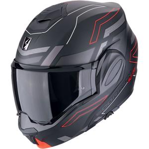 Cască de motocicletă rabatabilă Scorpion EXO-TECH EVO CONQUER negru-rosu mat