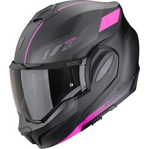 Cască de motocicletă Scorpion EXO-TECH EVO Socius, flip-up, negru mat-roz