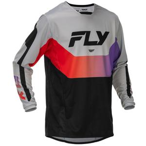 Tricou motocross FLY Racing Kinetic USA gri-roșu-violet-negru