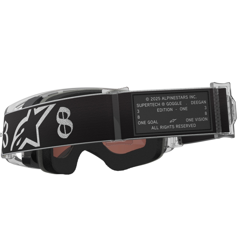 Ochelari motocross Alpinestars Supertech Vision DNGR38 XXV negri-argintii cu plexiglas argintiu oglindă