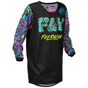 Tricou motocross copii FLY Racing KINETIC MUTANT negru-multicolor