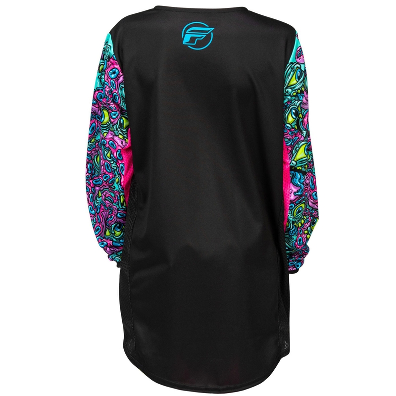 Tricou motocross copii FLY Racing KINETIC MUTANT negru-multicolor