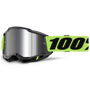Ochelari motocross 100% Accuri 2 galben fluo cu plexiglas argintiu