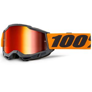 Ochelari motocross 100% Accuri 2 portocalii cu plexiglas roșu