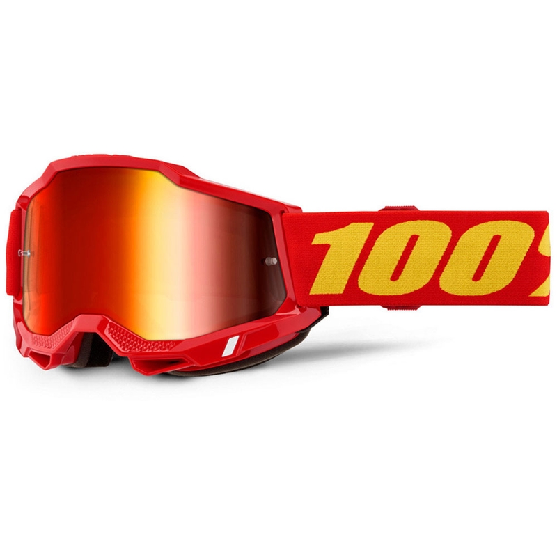 Ochelari motocross 100% Accuri 2 roșii cu plexiglas roșu