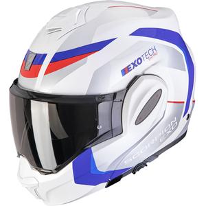 Cască de motocicletă Scorpion EXO-TECH EVO PRO Accuti, flip-up, alb-albastru-roșu